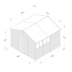 10 X 10 Forest Beckwood Tongue & Groove Apex Wooden Shed With Double Doors 25yr Guarantee - dimensions