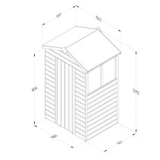 4 X 3 Forest Beckwood Tongue & Groove Apex Wooden Shed 25yr Guarantee - dimensions