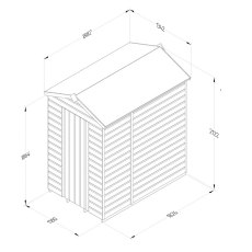 6x4 Forest Beckwood Tongue & Groove Windowless Apex Wooden Shed - dimensions