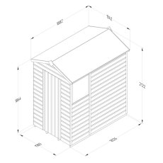 6x4 Forest Beckwood Tongue & Groove Apex Wooden Shed - dimensions