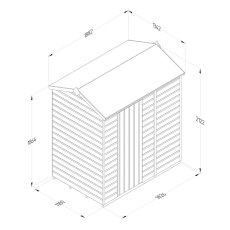 6x4 Forest Beckwood Tongue & Groove Windowless Reverse Apex Wooden Shed - dimensions