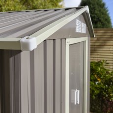 6x4 Rowlinson Trentvale Metal Apex Shed In Light Grey - roof