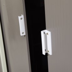 8x6 Rowlinson Trentvale Metal Apex Shed in Light Grey - doors