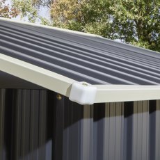 8x6 Rowlinson Trentvale Apex Metal Shed in Dark Grey - roof