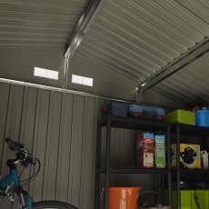 10x8 Rowlinson Trentvale Metal Apex Shed in Light Grey - internal view