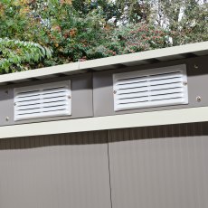 6x4 Rowlinson Trentvale Metal Pent Shed in Light Grey - vents
