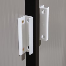 6x4 Rowlinson Trentvale Metal Pent Shed in Light Grey - door handles