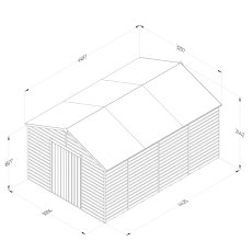 10x15 Forest Beckwood Tongue & Groove Windowless Apex Wooden Shed with Double Doors - dimensions