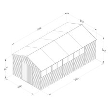 10x20 Forest Beckwood Tongue & Groove Apex Wooden Shed with Double Doors  - dimensions