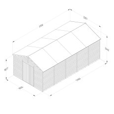 10x20 Forest Beckwood Tongue & Groove Windowless Apex Wooden Shed with Double Doors - dimensions