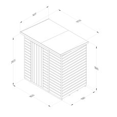 6x4 Forest Beckwood Tongue & Groove Windowless Pent Wooden Shed - dimensions