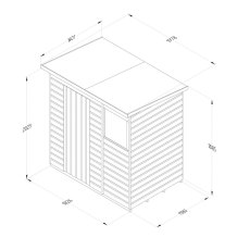 6x4 Forest Beckwood Tongue & Groove Pent Wooden Shed - dimensions