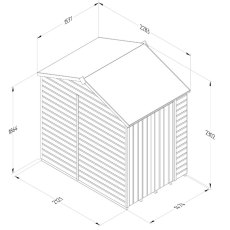 7x5 Forest Beckwood Tongue & Groove Reverse Apex Windowless Wooden Shed - dimensions