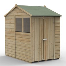 5x7 Forest Beckwood Tongue & Groove Reverse Apex Wooden Shed - isolated angle view, doors closed