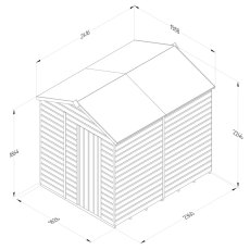 6x8 Forest Beckwood Tongue & Groove Windowless Apex Wooden Shed - dimensions