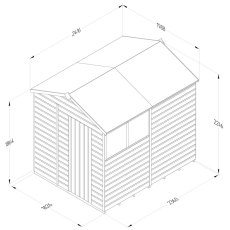 8x6 Forest Beckwood Tongue & Groove Apex Wooden Shed 25yr Guarantee - dimensions