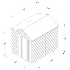 8x6 Forest Beckwood Tongue & Groove Windowless Apex Wooden Shed with Double Doors - dimensions