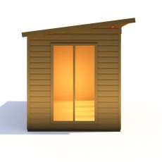 12x6 Shire Lela Pent Summerhouse with Side Shed - isolated side window view