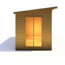 16x6 Shire Lela Pent Summerhouse with Side Shed - side window view