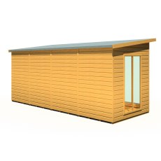 16x6 Shire Lela Pent Summerhouse with Side Shed - isolated side angle view