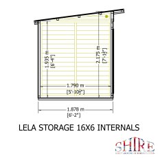 16x6 Shire Lela Pent Summerhouse with Side Shed - internal dimensions