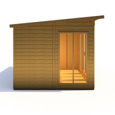 16x8 Shire Lela Pent Summerhouse with Side Shed - isolated side window view