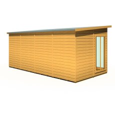 16x8 Shire Lela Pent Summerhouse with Side Shed - isolated back angle view