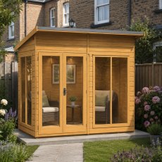8 x 4 Shire Lela Pent Summerhouse - in situ