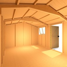 10x15 Shire Reverse Apex Workspace Workshop Wooden Shed - internal view