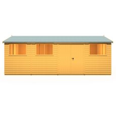 10x20 Shire Reverse Apex Workspace Workshop Wooden Shed with Double Doors - isolated front view
