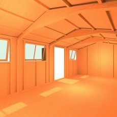 10x20 Shire Reverse Apex Workspace Workshop Wooden Shed - internal view