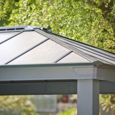14x16 Palram Canopia Dallas Grey Garden Gazebo - in situ, roof