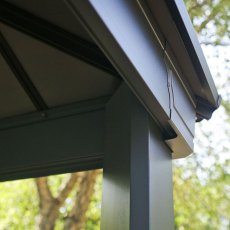 14x16 Palram Canopia Dallas Grey Garden Gazebo - in situ, corner view