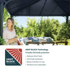 14x16 Palram Canopia Dallas Grey Garden Gazebo - heat block