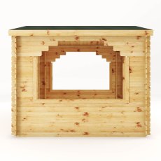 3mx3m Mercia Log Cabin Gazebo in 28mm Logs - isolated side view