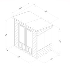 6x4 Forest Oakley Pent Summerhouse - dimensions