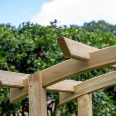 Forest Classic Dome Top Wooden Garden Pergola Arch - Pressure Treated - in situ, top view