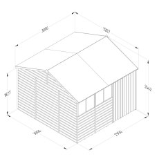 Forest Garden 10 x 10 Forest Beckwood Reverse Apex Shed Shiplap with Double Doors 25yr Guarantee