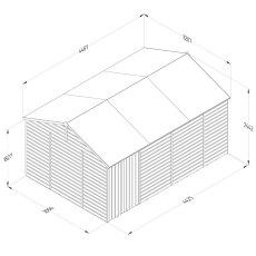 15x10 Forest Beckwood Tongue & Groove Reverse Apex Windowless Wooden Shed - dimensions