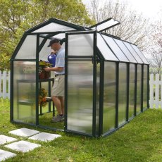 6x10 Palram Canopia EcoGrow Greenhouse - in situ, angle view