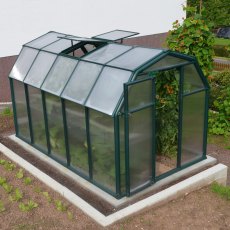 6x10 Palram Canopia EcoGrow Greenhouse - in situ, side angle view