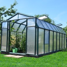 8x16 Palram Canopia Hobby Gardener Greenhouse - in situ, side angle view