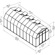 8x20 Palram Canopia Rion Hobby Gardener Greenhouse - dimensions