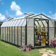 8x20 Palram Canopia Rion Hobby Gardener Greenhouse - in situ, angle view