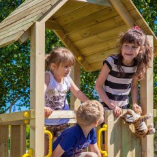 Shire Adventure Peaks Climbing Tower Fortress 1 - in situ, tower, three children