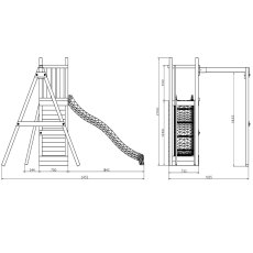 Shire Rumble Ridge Rock Wall with Single Swing & Slide - Funny 3 - dimensions