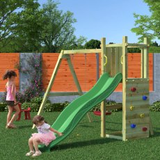 Shire Rumble Ridge Rock Wall with Double Swing & Slide - Funny 3 - in situ, slide