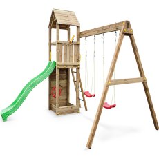 Shire Sky High Hideout with Double Swing & Slide - Flappi - isolated angle view