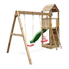 Shire Sky High Hideout with Double Swing & Slide - Flappi - isolated back angle view