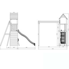 Shire Sky High Hideout with Double Swing & Slide - Flappi - dimensions